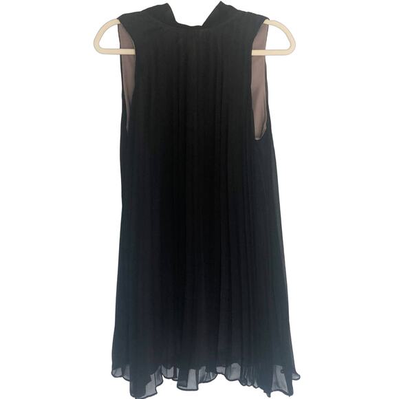 BB Dakota Mini Dress High Neck Pleated Black Dress Medium - Picture 1 of 4